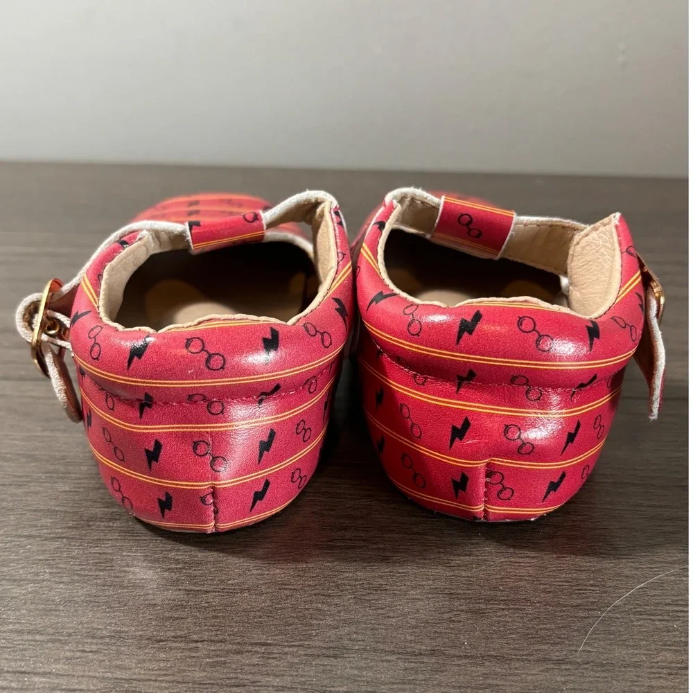Monkey Feet Harry Potter Red T-Strap Moccasin Kids‎ Shoes Size 4-5Y